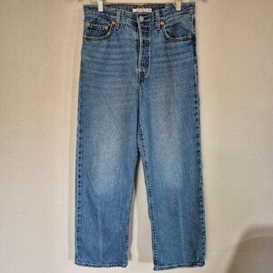 Levis Premium Ribcage Straight Button Fly Ankle Jeans 5 Pocket Size 29